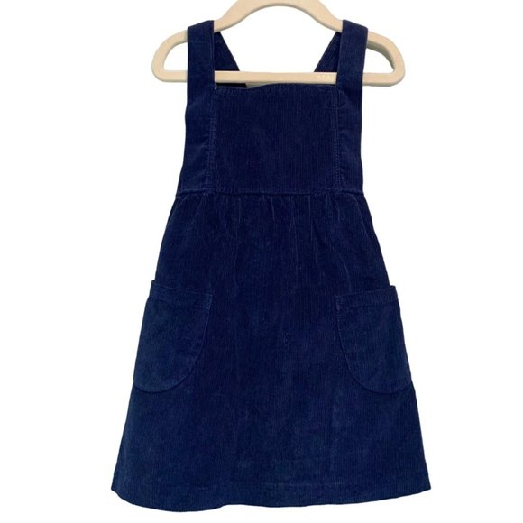 MABO Clothier: Annie Pinafore Dress/Crossback Jumper navy blue corduroy - 6/7y - Picture 1 of 5
